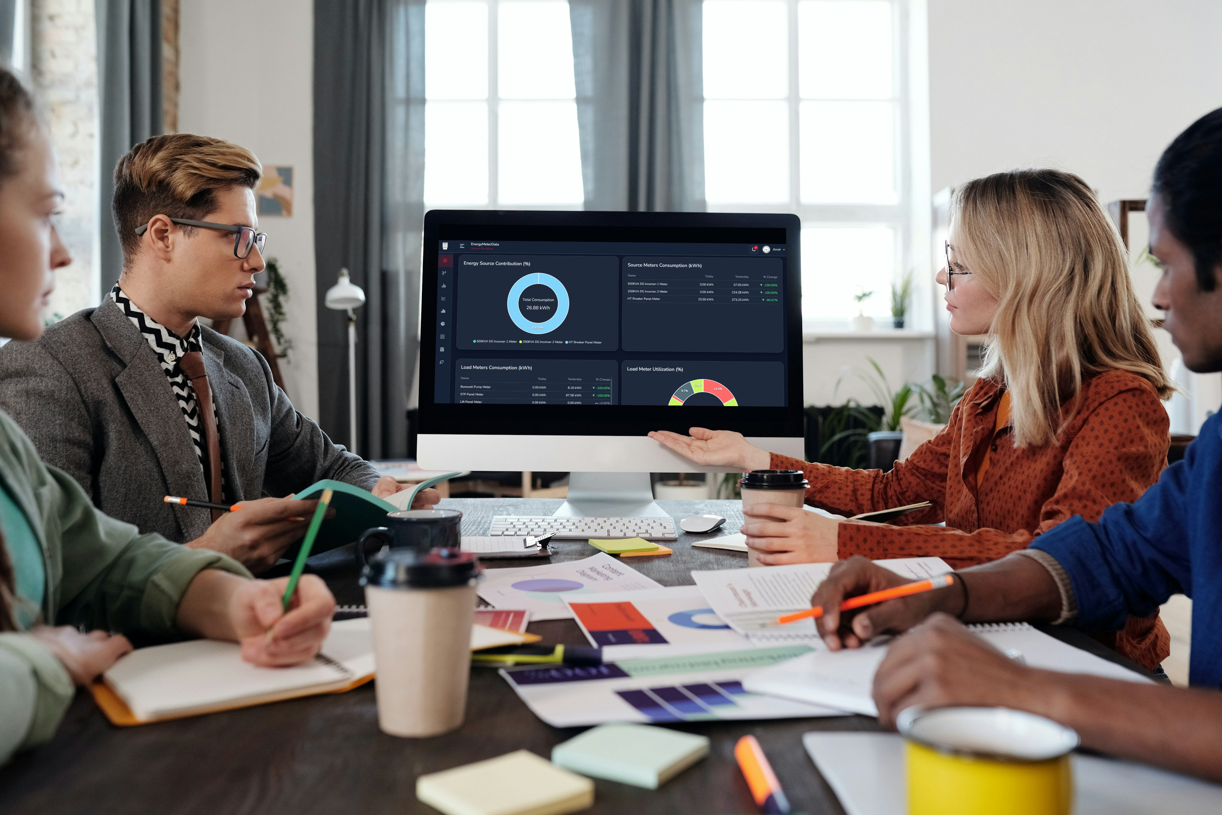 Energy audit journey — plant, platform, and auditors on one path